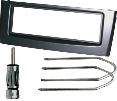 Mascherina montaggio radio 1 DIN, KIT chiavette spinotto antenna. Mascherina colore ANTRACITE.