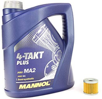 Motoröl Set 10W40 4 Liter + Ölfilter MF131 für Hyosung Sachs S u z u k i GA 125 GF 125 GT 125 GT 250 GV GV RT RX ZZ DR GN GS GZ LT-Z