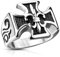 Paula & Fritz® Ring Herren massives Schwarzes Kreuz 316L Chirurgenstahl Gr. 62 (19,7) Silber/Schwarz Männerring Soldatenring Gothic Siegelring Biker