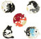 Épingles en émail Yin Yang - Adorable broche en forme de chat pour homme et femme - Joli cercle à câliner - Lapins, poissons, renards, dinosaures