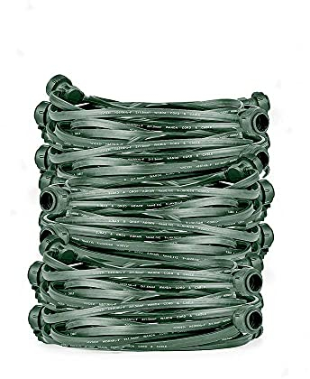 NCC-Licht Illu Lichterkette Komplettset 30m mit 30 E27 Fassungen Grün LED Birne 3W bunt 240lm