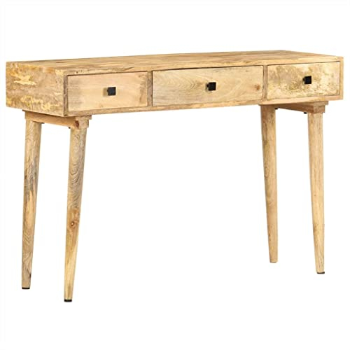 vidaXL Mangoholz Massiv Konsolentisch mit Schubladen Konsole Beistelltisch Flurtisch Sideboard Ablagetisch Wandtisch Frisiertisch 115x35x76cm