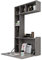 Pmnianhua Folding Wooden Wall Mounted Drop Leaf Table,Space Saving Folding Table Makeup Vanity Desk Table with Storage Shelves for Laptop Bedroom Studio Small Space (dark grey)