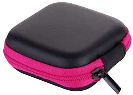Universal Tasche für In-Ear Kopfhörer mit Netzfach - Mini Kopfhörer Hülle Schutzhülle stoßfeste Schutztasche Kopfhörer Aufbewahrung Etui Earphone Cover Eva Hardcase (Rosa)