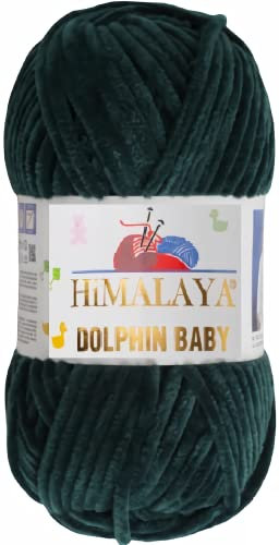 Strickfein Himalaya Dolphin Baby Wolle Garn Baumwolle Strickwolle zum Stricken häkeln (80362 Tannengrün)