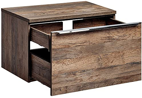 Lomadox Badmöbel Waschtisch Unterschrank Set, Waschbeckenschrank 80cm in Vintage Oak Eiche Nb., 2 Softclose-Schubkästen, B/H/T ca. 80,4/48,5/46 cm