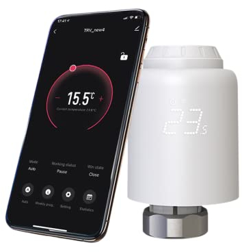 Zigbee Smartes Heizkörperthermostat Elektronisch, Smart Programmierbares Heizkörperthermostatventil, Thermostat heizung Digital, Heizkosten sparen, Kompatibel für Google-Home und AIexa, mit Hub