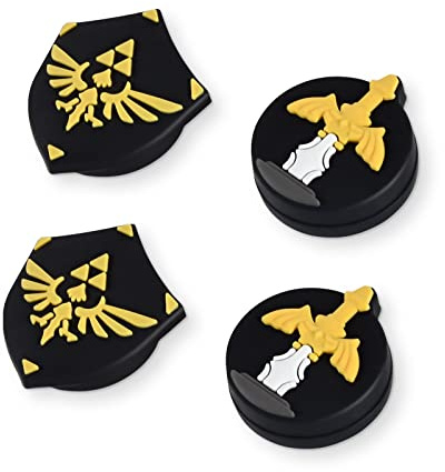 DLseego Skyward Sword Lot de 4 capuchons en silicone souple pour joystick analogique Switch Lite et Switch/OLED Noir