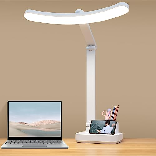Lampada da Tavolo Scrivania Ricaricabile Senza Fili Grande Batteria 4000MAH,Lampada Comodino Alta 60CM/Potente 60 LED 8W/Tocco Dimmerabile/Multifunzioni per Casa,Camera da Letto,Ufficio,Dormitorio