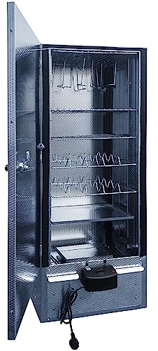 NOWOSmoker Edelstahl Räucherofen - Doppelwandig isoliert - Spitzenqualität Made in Germany - Elektrischer Räucherschrank - 110cm Smoker Warm- & Kalträuchern - Optional Holz/Gas - Viel Zubehör