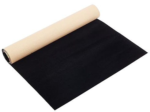 BENECREAT Tessuto in Velluto Autoadesivo Da 3 Pezzo, Fodera per Cassetti in Morbido Velluto, 37.3x100cm, Tessuto in Velluto Nero per Cassetto Gioielli Craft Festival, 1 Mm Di Spessore
