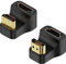 QIANRENON HDMI 2.1 U Forma Angulo Mostrar Adaptador HDMI 2.1 Macho a Hembra 180 Grados Ultra HD Conector Tomas 3D 8K@60Hz UHD2.1, para HDTV Laptop PC Monitor Proyector, 2Pcs (1 Positivo+1 Invertir)