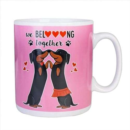Taza de café de cerámica, diseño de perro salchicha