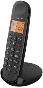 Logicom ILOA 155T Téléphone Fixe sans Fil avec Répondeur Enregistreur - Solo - Téléphones analogiques et dect - Noir