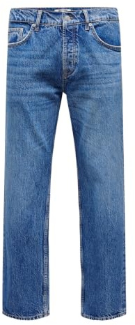 Only & Sons Herren Gerade Jeans Only & Sons Male Normal Geschnitten Jeans Onsedge Mid Rise Gerade Geschnitten Jeans