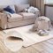 MY-RUG Flickenteppich 60 x 110cm, Schlafzimmerteppich, Creme, Fleckerlteppich handgewebt, recyceltes Material - Bettvorleger aus Baumwolle, Kelim Chindi Teppich Nandini