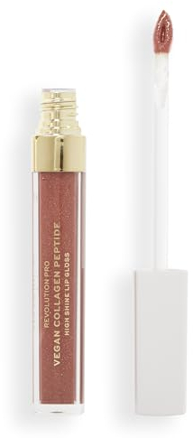 Revolution Pro Vegan Collagen Peptide High Shine Lip Gloss, Nourish, Plump & Hydrate Lips With Hyaluronic Acid & Vitamin E, Bella