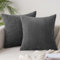 Slozzi 2er Set Kordsamt Kissenbezug Dunkelgrau 50x50cm Kissenbezüge Kissenhülle Sofakissen Dekokissenbezug Couchkissen Weich für Sofa Schlafzimmer Wohnzimmer Balkon