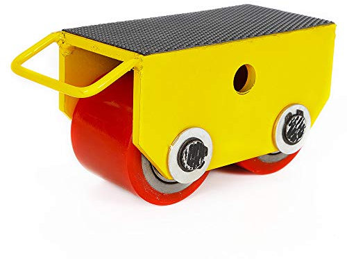 2.5T Panzerrollen Transportfahrwerk, 2500Kg Schwerlastrolle Industrieroller Panzerrollen Fahrwerk Möbeltransporthilfe Roller Transportrollen (Gelb)