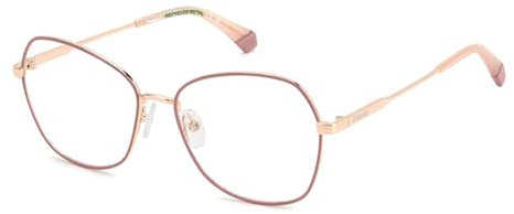 POLAROID Women's PLD D539 Prescription Eyewear Frames, Gold Pink, 56mm, 16mm