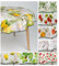 laro 140cm runde Wachstuch Tischdecke abwaschbar Wachstuchtischdecke mit Saum-Eingefasst-Paspelband, Muster:Blumen Narzissen Tulpen Margeriten, Größe: Rund 140cm