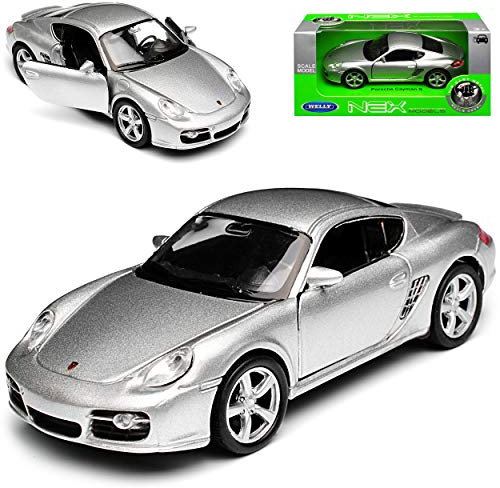 Welly Porsche Cayman S 987C Silber Coupe 2005-2013 ca 1/43 1/36-1/46 Modell Auto mit individiuellem Wunschkennzeichen