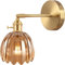 TOKTOP Applique Murale Intérieure avec Interrupteur Abat-jour en Verre Lampe Murale Fleur Luminaire Lampe Applique pour Salle de Bain Salon Chambre Cuisine, Ambre
