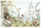 Vlies Fototapete Kinderzimmer, Wald Waldtiere Bäume Tapeten für Kinder Babyzimmer Tapeten wandtapete Tapete nach Maß 1m2
