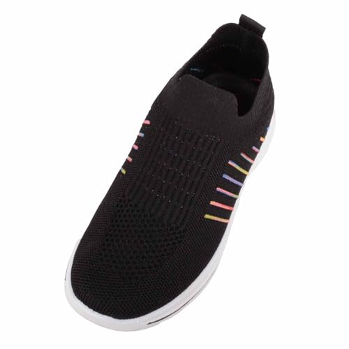 ABSOLUTE FOOTWEAR Kids Slip On Lightweight Knitted Sports Leisure Trainer