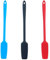Lot de 3 spatules en silicone résistantes à la chaleur - 3 couleurs - Longue poignée anti-adhésive - 28 cm - Grattoir à pâte en caoutchouc sans couture - Outils de mélange pour la cuisine et la