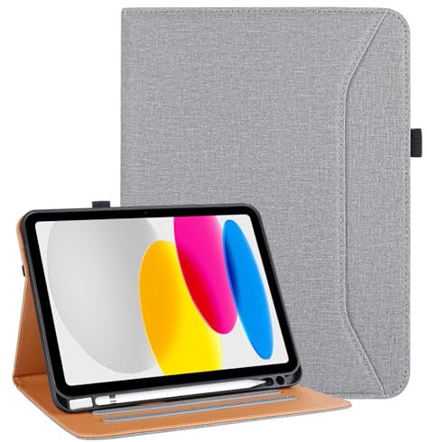 Vakarey für iPad A16 Hülle 11 Zoll 2025,für iPad 10. Generation/11. Generation Hülle mit Stifthalter,Grau