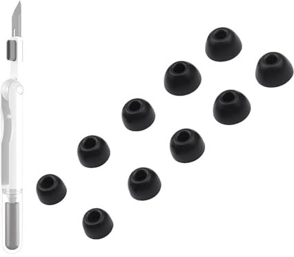 Adhiper Lot de 5 paires d'embouts pour casque Beats Powerbeats Pro 2, Solo Buds/Fit Pro/Studio Buds/Studio Buds+, kit de nettoyage 3 en 1 pour casque/écouteurs/clavier/souris/téléphone portable (XS/S