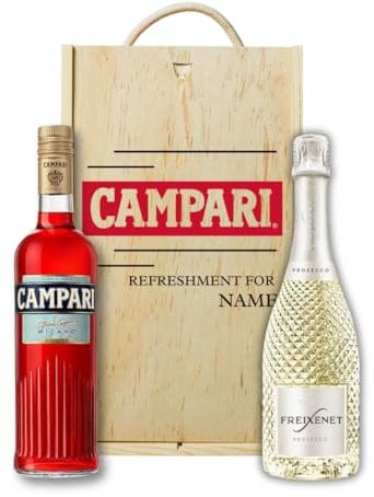 Personalised Campari & Prosecco Gift Set | Custom Italian Cocktail Gift for Him or Her | Premium Aperitivo Spritz Gift Box by Beerhunter
