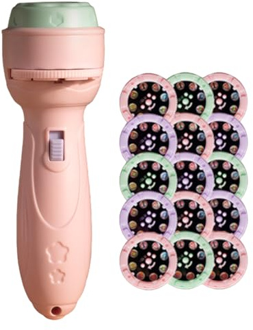 TyCylKu Lampe de Poche projecteur pour avec 5 Cartes, 120 Motifs - Projecteur de Lampe de Poche pour - Histoire de Projection - Apprentissage préscolaire - 18 Mois +