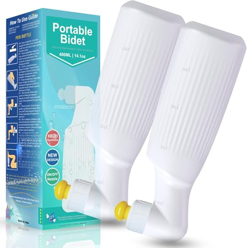 2 Pack 400ML Bidet Sprayer for Toilet, Portable Handheld Bidets with On/Off Nozzle, Travel-Friendly Cleansing Sprayer for Pregnant Women, Postpartum Care & Personal Hygiene