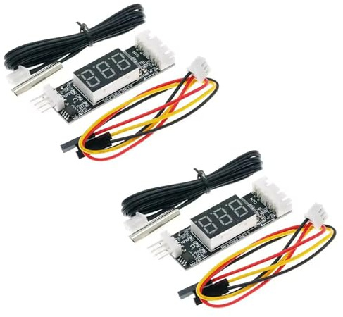 YIZITU 12V 3A 4-Wire Digital Fan Controller with LCD Temp Display Auto Shutdown & Compact Design DC8-16V Temperature Control Regulator