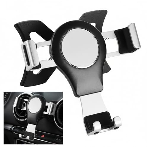 Porta Cellulare Auto, Car Phone Holder, Supporto Stabile a Triangolo, Rotazione a 360° Supporto, Design in Lega di Alluminio, Presa Aria Supporto Telefono Auto Compatible with Audi A3 8P S3 (Argento)