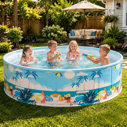 Piscinetta rotonda rigida non gonfiabile, vasca PVC familiare fuori terra