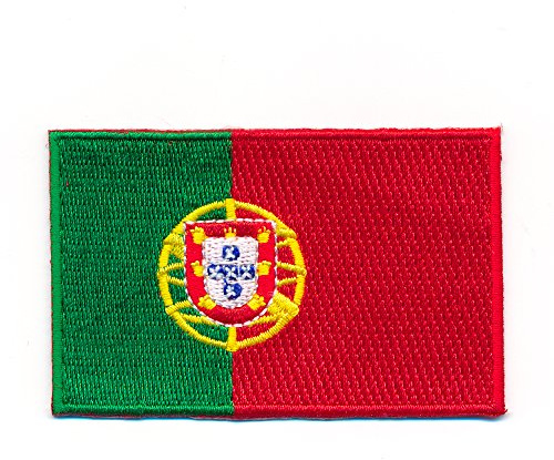 hegibaer 60 x 35 mm Portugal Flagge Lissabon Madeira Flag Patch Aufnäher Aufbügler 0996 B