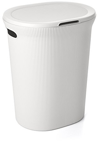 Tatay Baobab Laundry Basket, 40L Capacity, Polypropylene, BPA free, with Lid. Pergamon White. Measures 41 x 33 x 50 cm