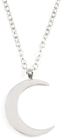 Happiness Boutique Damen Halbmond Kette in Silberfarbe | Zarte Kette mit Mond Anhänger Edelstahlschmuck