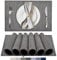 BETEAM Platzsets Abwaschbar 6er Set Vinyl Tischsets für Esstisch Waschbar Küchen Platzdecken Langlebige Tischsets für Drinnen Draußen-01 Grau, 6er Set