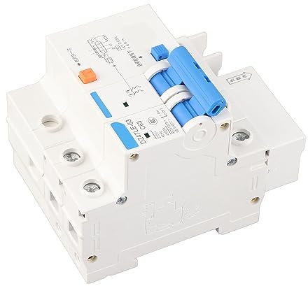 Disjoncteur Différentiel de Courant, 230V 63A 30mA Disjoncteur Courant Résiduel Disjoncteur Actuel DZ47LE-63 2P + N C63
