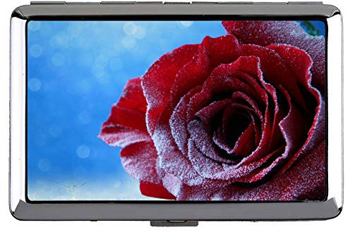Zigarettenetui King Size, Snow Ice Rose Kartenhalter aus Edelstahl