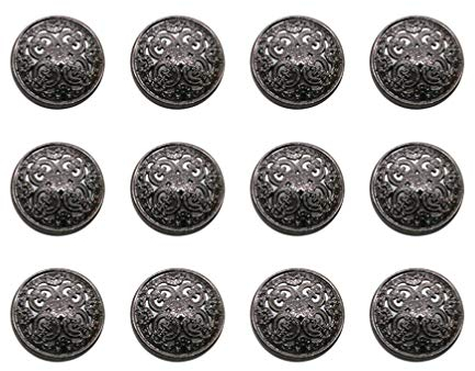 30 Stück Vintage Antik Metall Blazer Knöpfe mit Schaft äntel Knöpfe Jacke Knöpfe Hemd Anzug Hosen Knöpfe Runde Knöpfe für DIY Handwerk Handwerk 20 mm (schwarz)