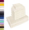 Lavea 10-teiliges Handtuchset Elena aus 100% Baumwolle - Creme, 4 x Handtuch, 2 x Duschtuch, 2 x Gästetuch, 2 x Waschhandschuh, Handtücher Set weich, saugstark & pflegeleicht – Oeko-TEX