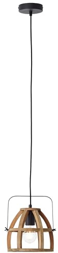 Brilliant Dimmbare Hängelampe - Pendelleuchte - FSC zertifiziert - 25cm Durchmesser - mit schwenkbarem Kopf - Holz/Metall in holz dunkel/schwarz