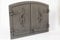SEZAM Porte de fumoir double en fonte, avec loquet de porte, semi-circulaire, porte pour fumoir - porte de four - porte de four en pierre, 41 x 4 x 55 cm, graphite peint