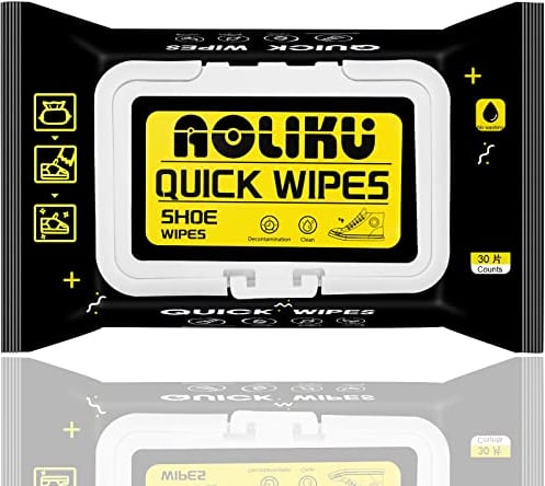 AOLIKU Disposable Shoe Cleaner, 30 Count Quick Wipes, Super Cleaning Ability Sneaker Wipes Rich in Multiple Active Decontamination Ingredients, Portable (1 Pack), 21cm*16cm