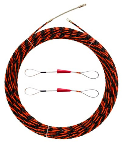 IRSCorp 5mm 50ft 15M Fish Tape Cable Puller Cable Rods Kit PET Electrical Cable Puller Through Wall Wire Guide Device Threader Fish Cable Fastener